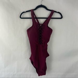 NWOT One-piece swimsuit maroon Size S
